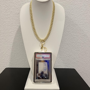 Slabchain Kit: Cuban Chain + Metallic Gold PSA Slabmag Case + Pick Your Adapter Color for Thick PSA Cards image 1