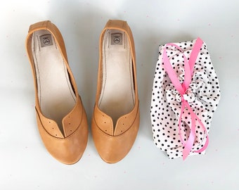 Oxfords Shoes Tan Light Brown Handmade Leather. Tan Leather Shoes. Oxfords Shoes Women. Soft Shoes. Brown Leather Shoes