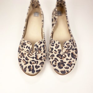 Oxfords Shoes in Leopard Print Leather, Animal Print Shoes, Elehandmade