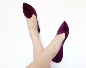 Pointed Toe Loafers Shoes in Burgundy Soft Italian Leather, Elehandmade Shoes