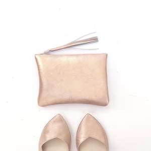 Bridal Purse in Rose Gold Leather 