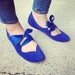 blue ballet flats with ribbon