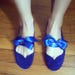 blue ballet flats with ribbon