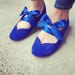 blue ballet flats with ribbon