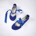 blue ballet flats with ribbon