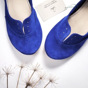 Womens Oxfords Shoes in Royal Blue Soft Italian Leather, Elehandmade Shoes