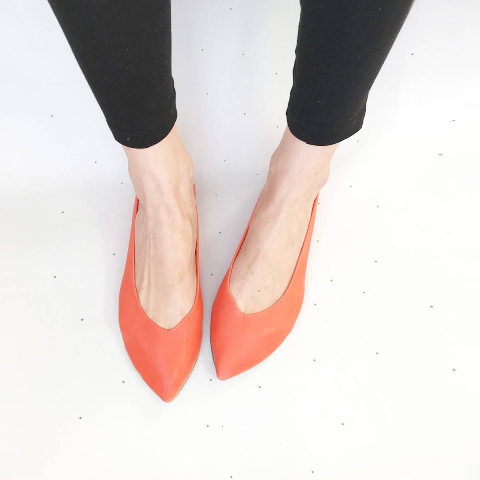 shoes on sale, 20% off, size 40, ready to ship, pointy shoes ballet flats in tangerine orange leather, elehandmade shoes, 90s fl shoes on sale, 20% off, size 40, ready to ship, pointy shoes ballet flats in tangerine orange leather, elehandmade shoes, 90s fl