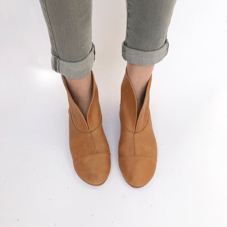 leather low ankle boots