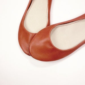 Handmade Ballet Flat Shoes in Red Italian Soft Leather, elehandmade image 3