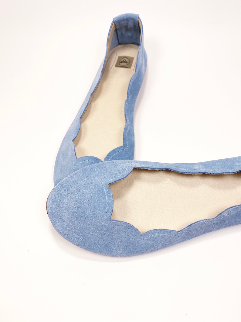 Scalloped Ballerina Flat - Talc