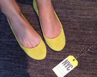 Yellow suede sale flats