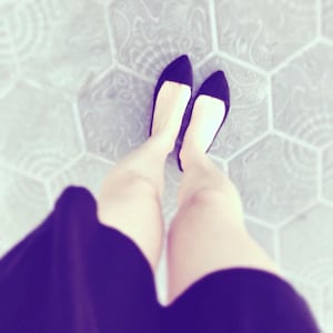 D' Orsay Shoes in Soft Black Italian Leather, Pointy Low Heel Pump, elehandmade