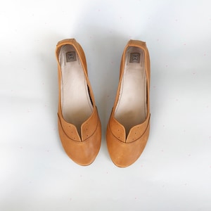 Oxfords Shoes Tan Light Brown Handmade Leather Laced up Flats Shoes. Tan Leather Shoes. Oxfords Shoes Women. Soft Shoes. Brown Leather Shoes image 4