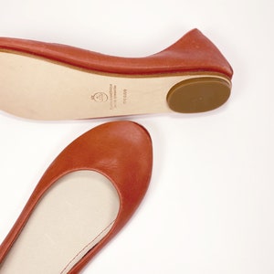 Handmade Ballet Flat Shoes in Red Italian Soft Leather, elehandmade image 6