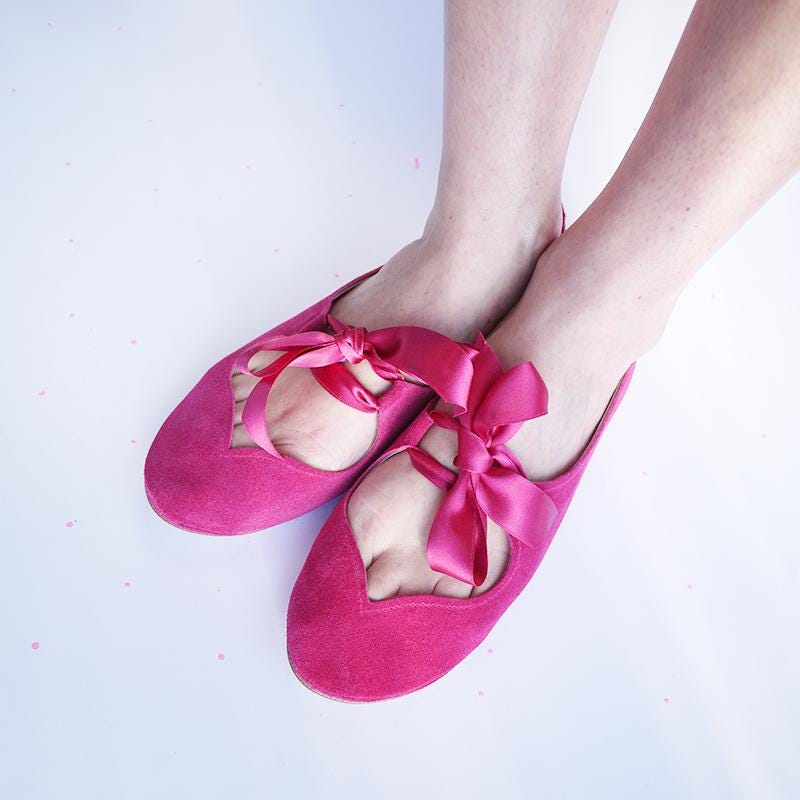 Ballet Flats Mary Jane With Satin Ribbon in Black Soft Italian