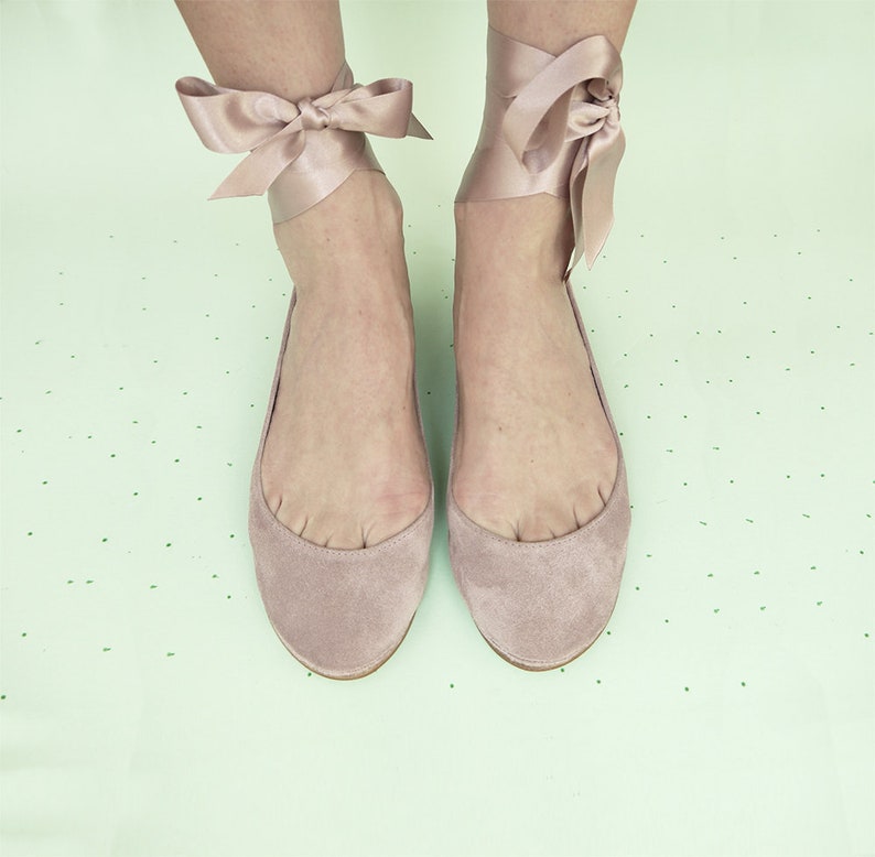 bridal ballet flats with ribbon