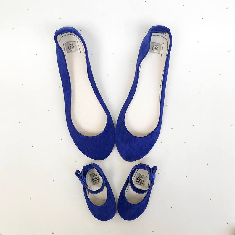 Blue Ballet Flats Shoes in Italian Leather, Elehandmade image 9