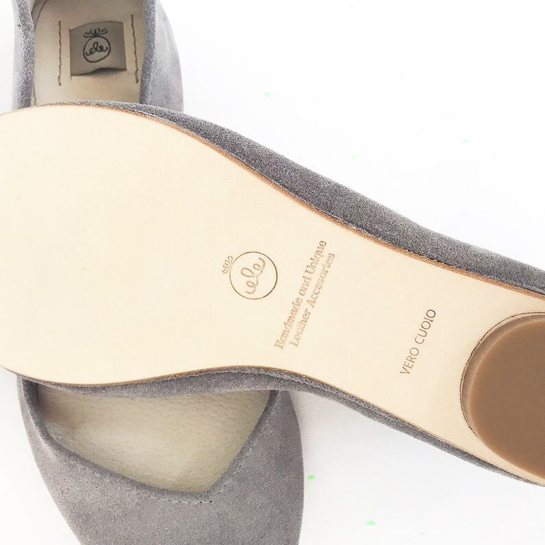 Pointy Shoes. Comfortable Flats. Pointy Flats. Gray Leather Shoes. Handmade Ballet Flats. Handmade Shoes. Grey Flats Shoes. Minimalist Flats image 5