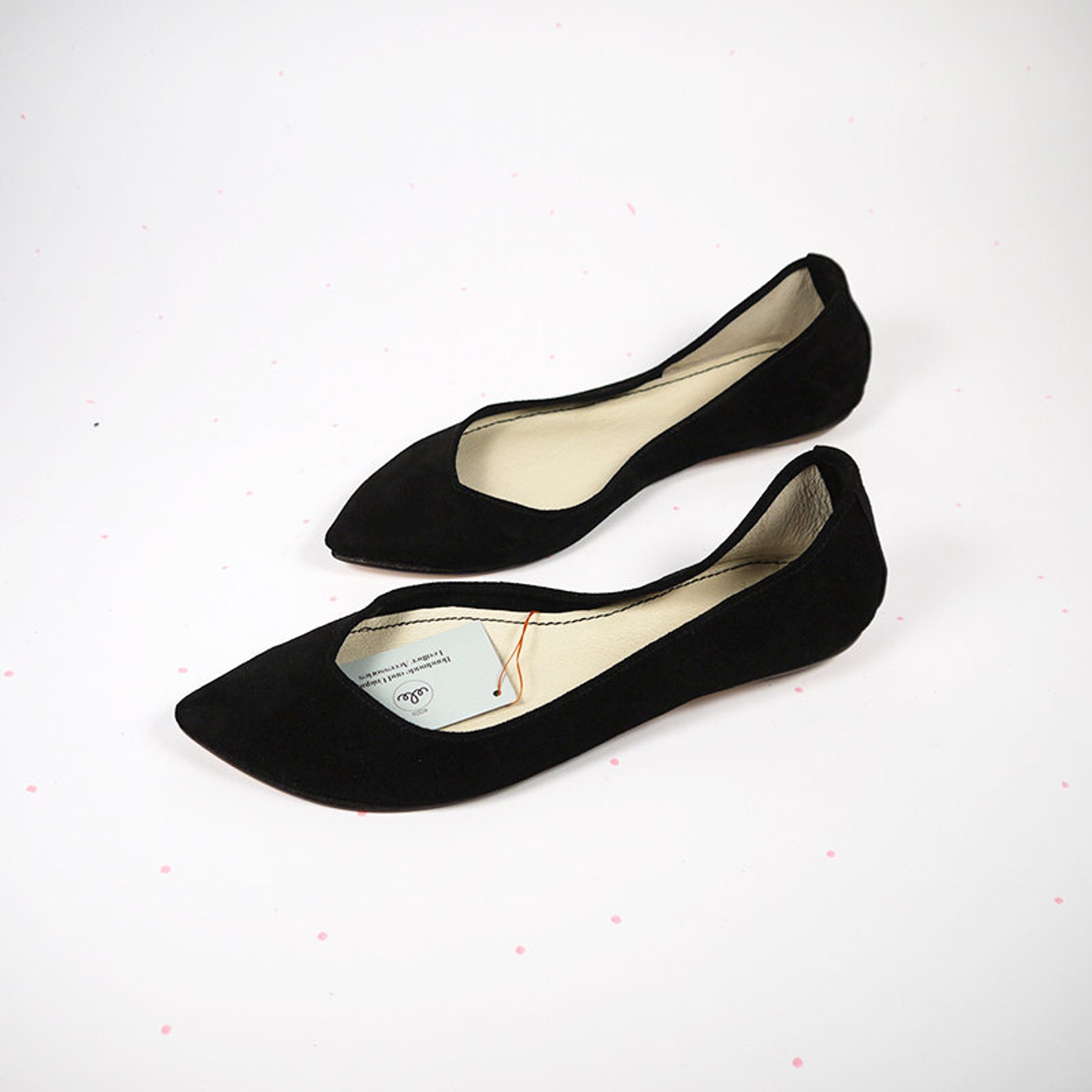 pointy shoes. ballet flats. pointy black shoes. black leather shoes. handmade ballet flats. personalized gift. handmade shoes. i