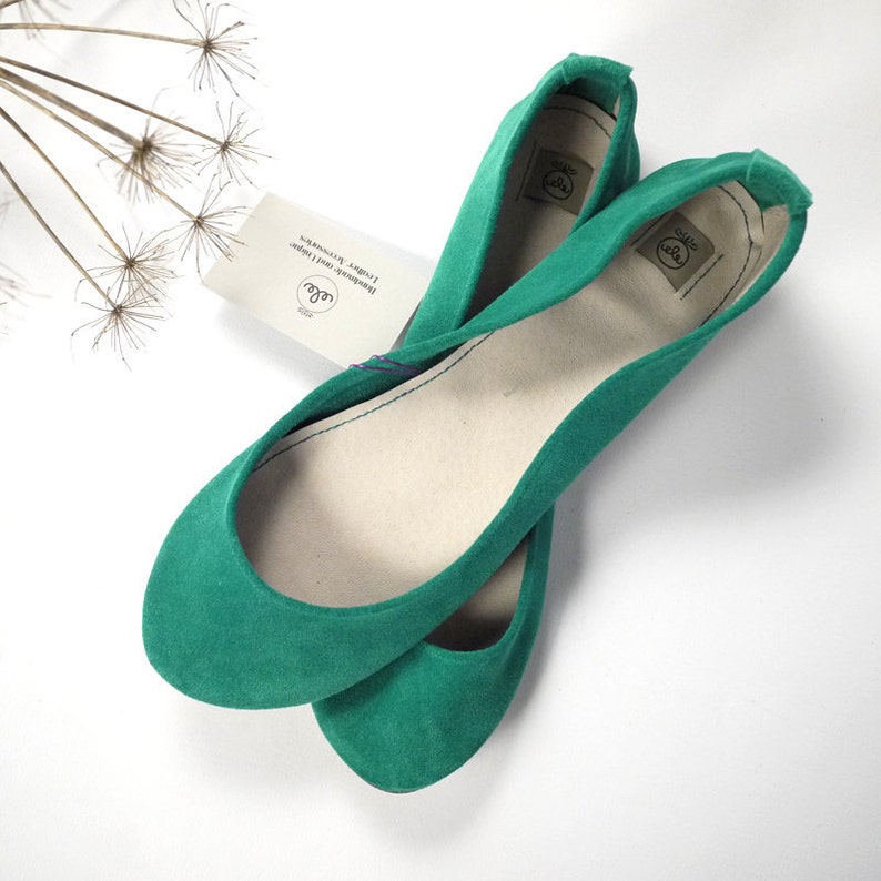 emerald green ballet flats