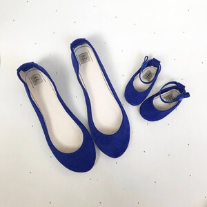 Blue Ballet Flats Shoes in Italian Leather, Elehandmade image 8