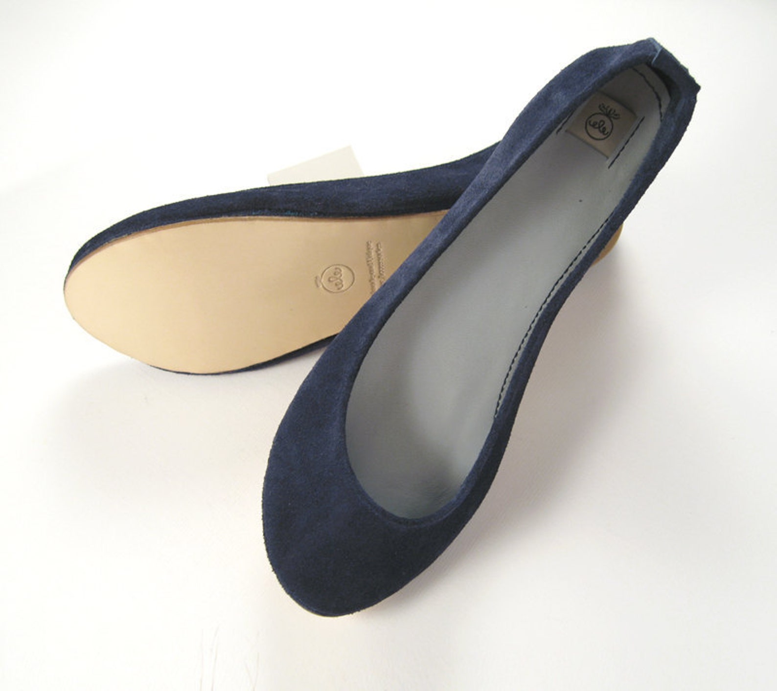 leather ballet flats. bridal shoes. women shoes. low heel wedding shoes. blue flats. italian leather shoe. bridal gift. bridesma