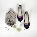 Ballet Flats Shoes in Black Soft Italian Leather, Handmade Bridal Shoes, Elehandmade product logo