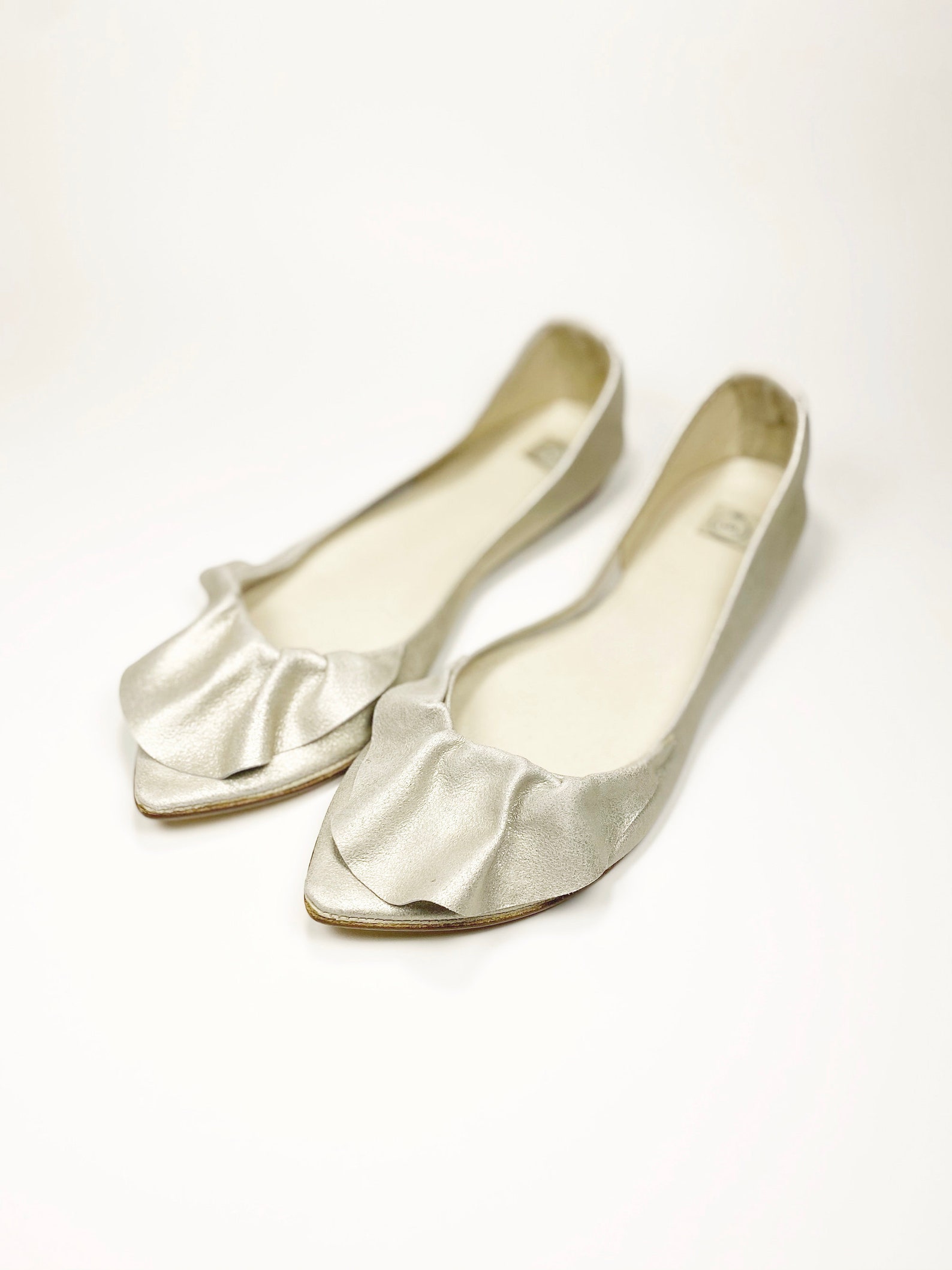 white flats for bride