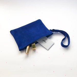 Bridal Purse Clutch in Royal Blue Soft Leather Wedding Something Blue Matching Shoes and Purse Elehandmade image 6
