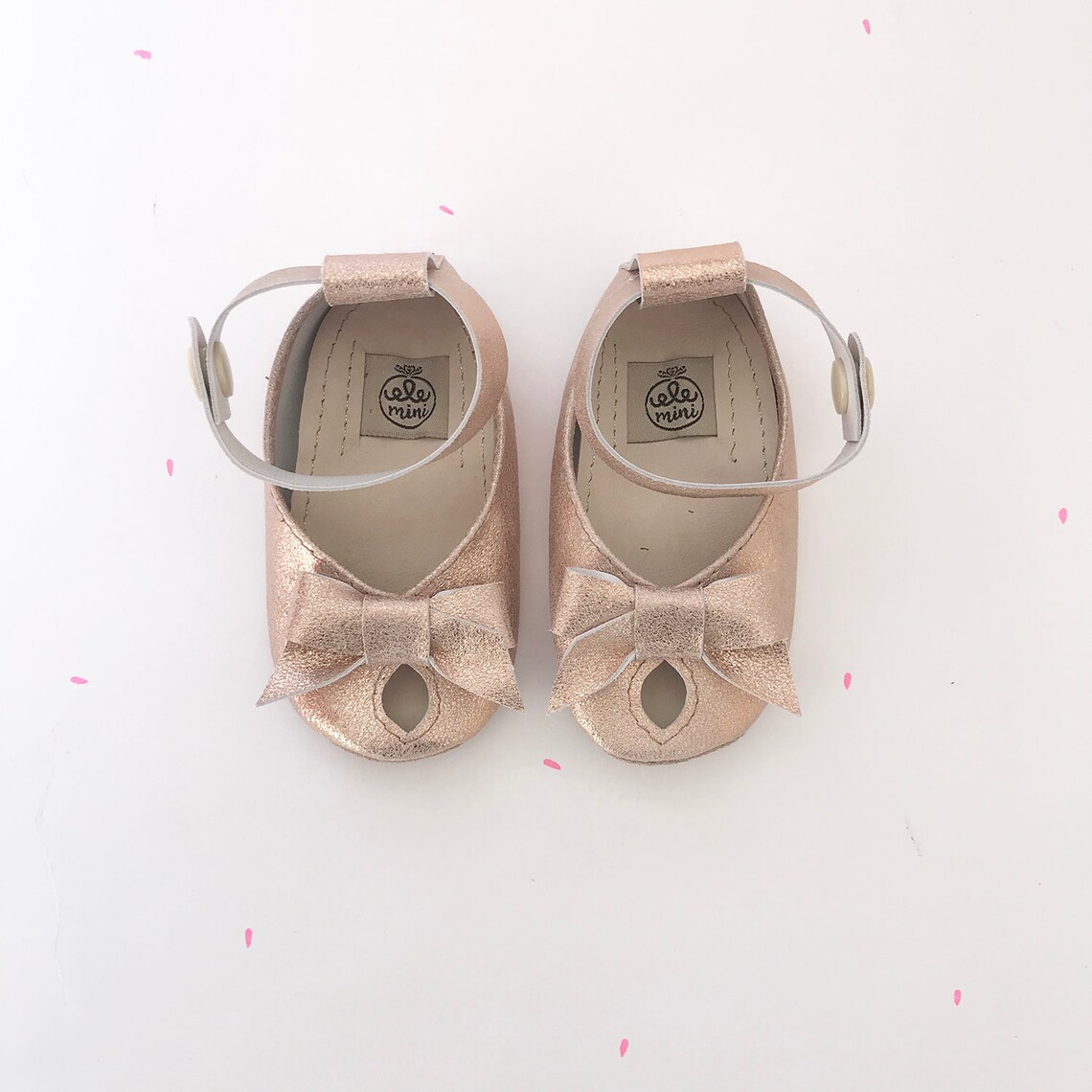 Rose Gold Leather Baby Ballet Flats Shoes. Matching Mommy and Etsy