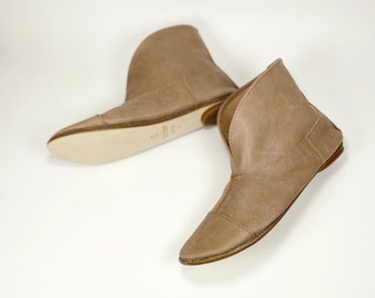 Damskie botki ze skóry toffi, miękkie kowbojskie buty na niskim obcasie w stylu boho, buty Elehandmade