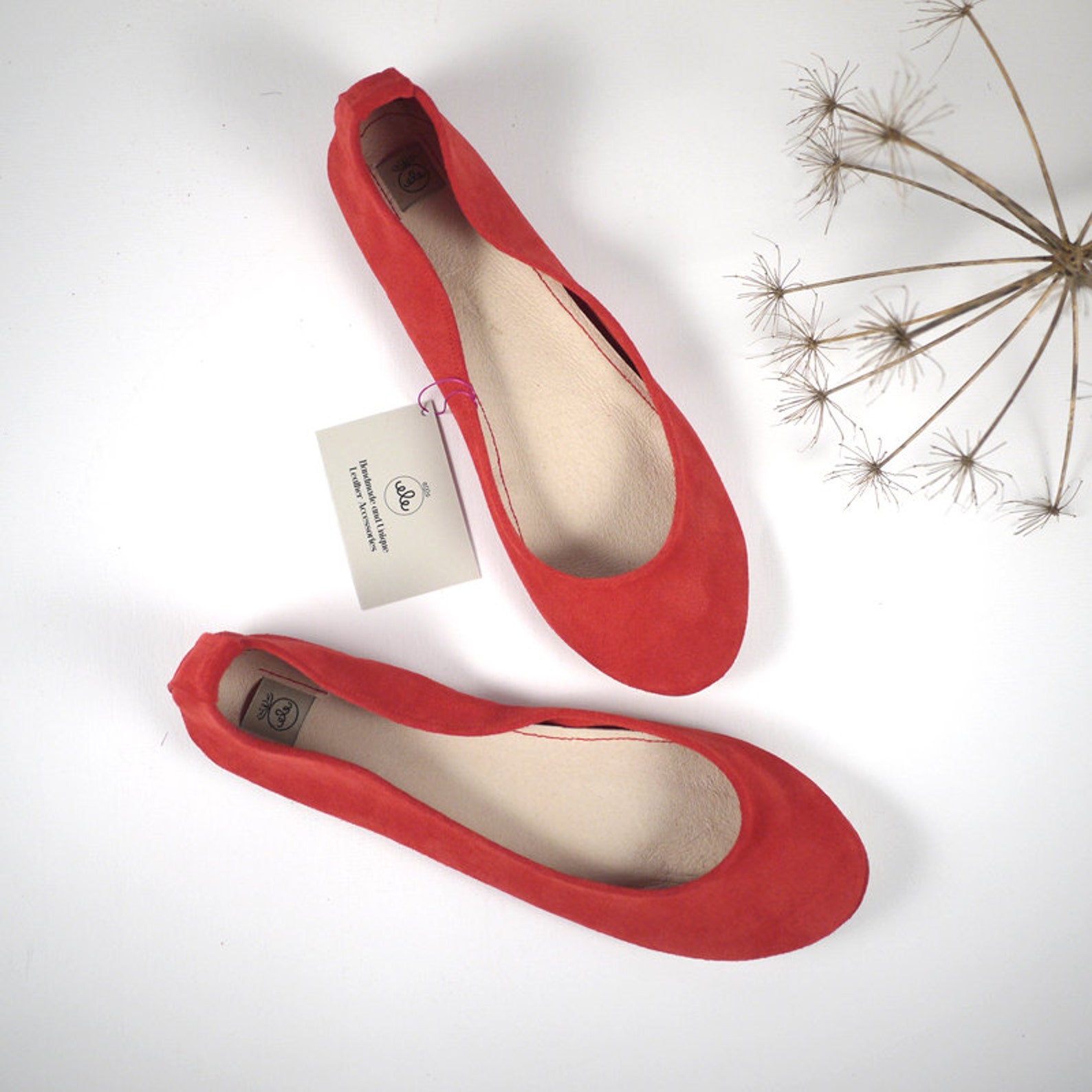 red ballet shoes. flats shoes. bridal shoes. wedding shoes. red handmade flats. pointe style shoes. red flats shoes. italian lea
