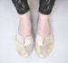 Oxfords Shoes in Soft Gold Leather Flats Shoes Ballerinas 