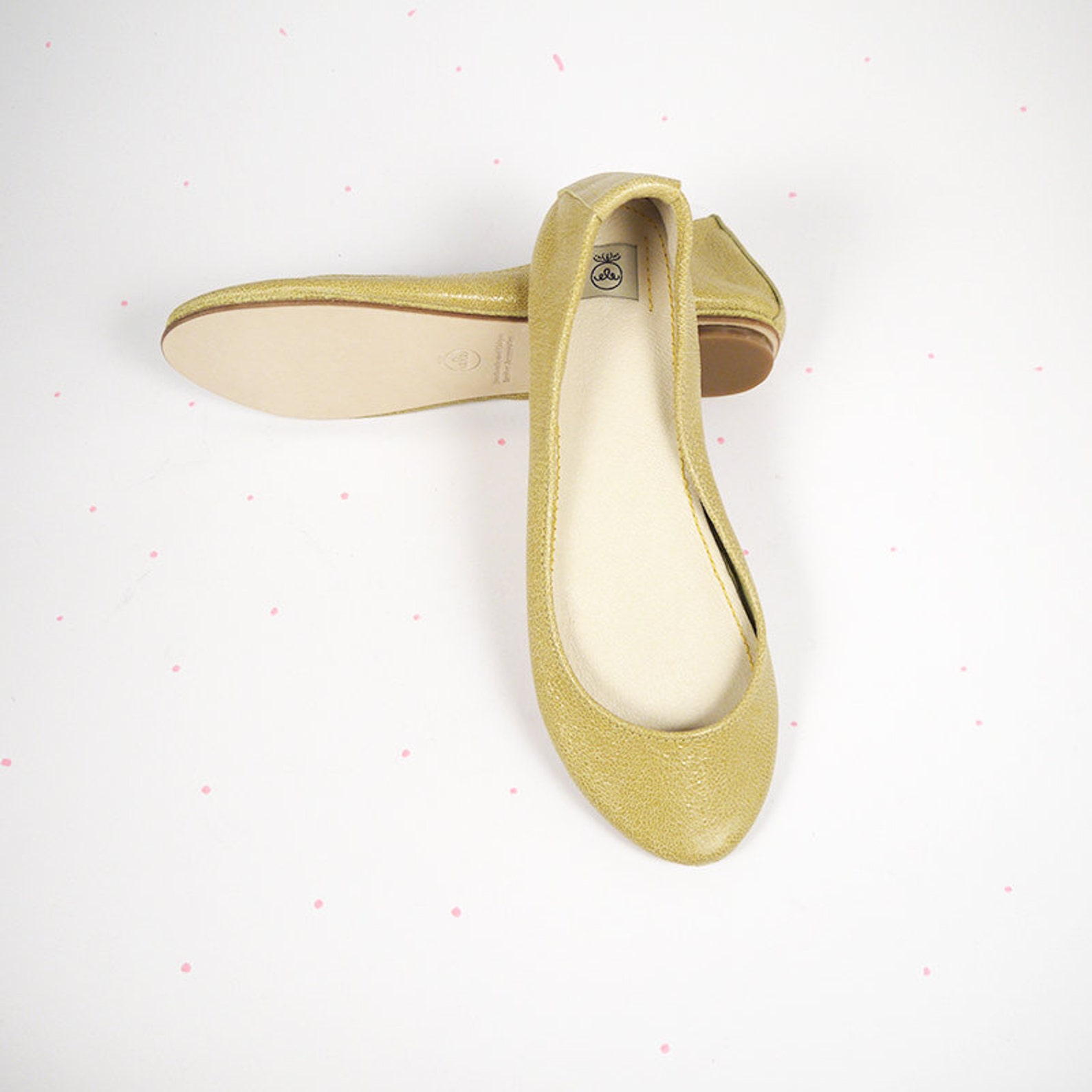 leather shoes. ballet flats. leather ballet flats. yellow shoes. wedding shoes. bridal shoes. gift for her. personalized gift. h