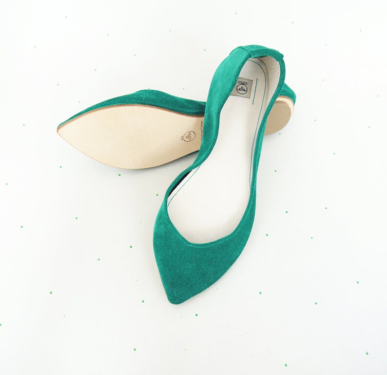 emerald green ballet flats