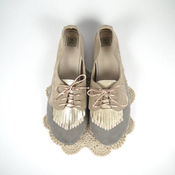 Selection of Two Handmade Leather Oxfords Shoes - Reserved for Julie