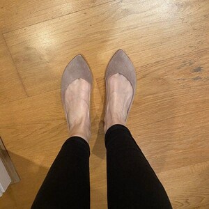 Pointy Shoes. Comfortable Flats. Pointy Flats. Gray Leather Shoes. Handmade Ballet Flats. Handmade Shoes. Grey Flats Shoes. Minimalist Flats image 9