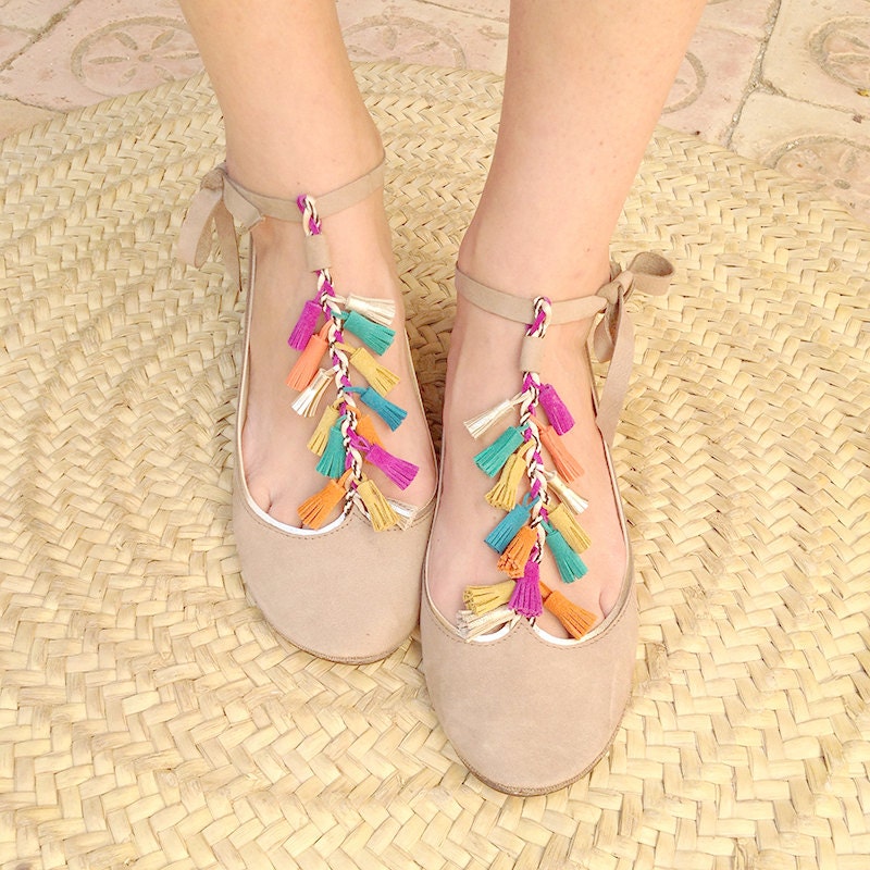 tan ballerina shoes