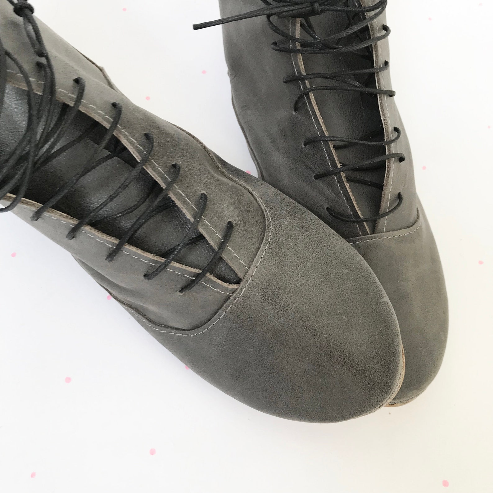 laced heeled ankle boots