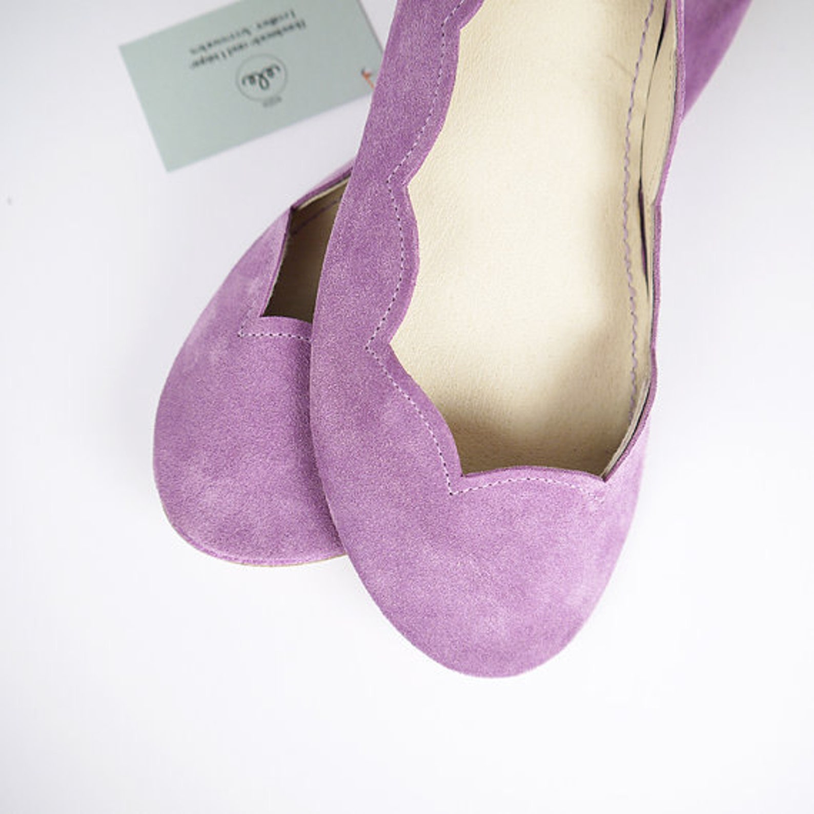 shoes on sale, 20% off, size 34, ready to ship, scalloped ballet flats shoes radiant orchid lilac light violet slip on ballerina