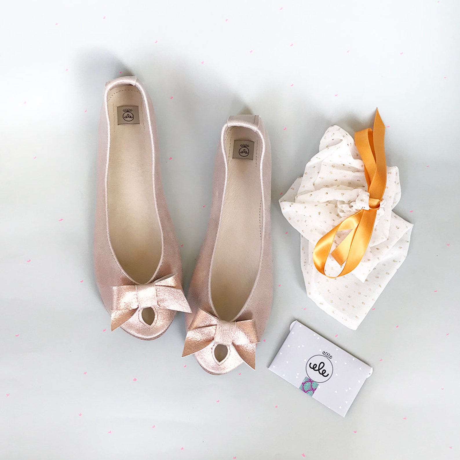 wedding shoes. rose gold flats. bridal shoes flats. rose ballet flats shoes. leather shoes. peep toe. brautschuhe. scarpe da spo
