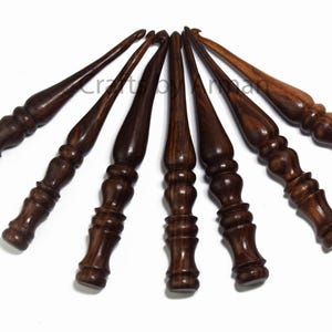 Rosewood Crochet Hook Set: Handmade Ergonomic Wooden Hooks for Arthritis