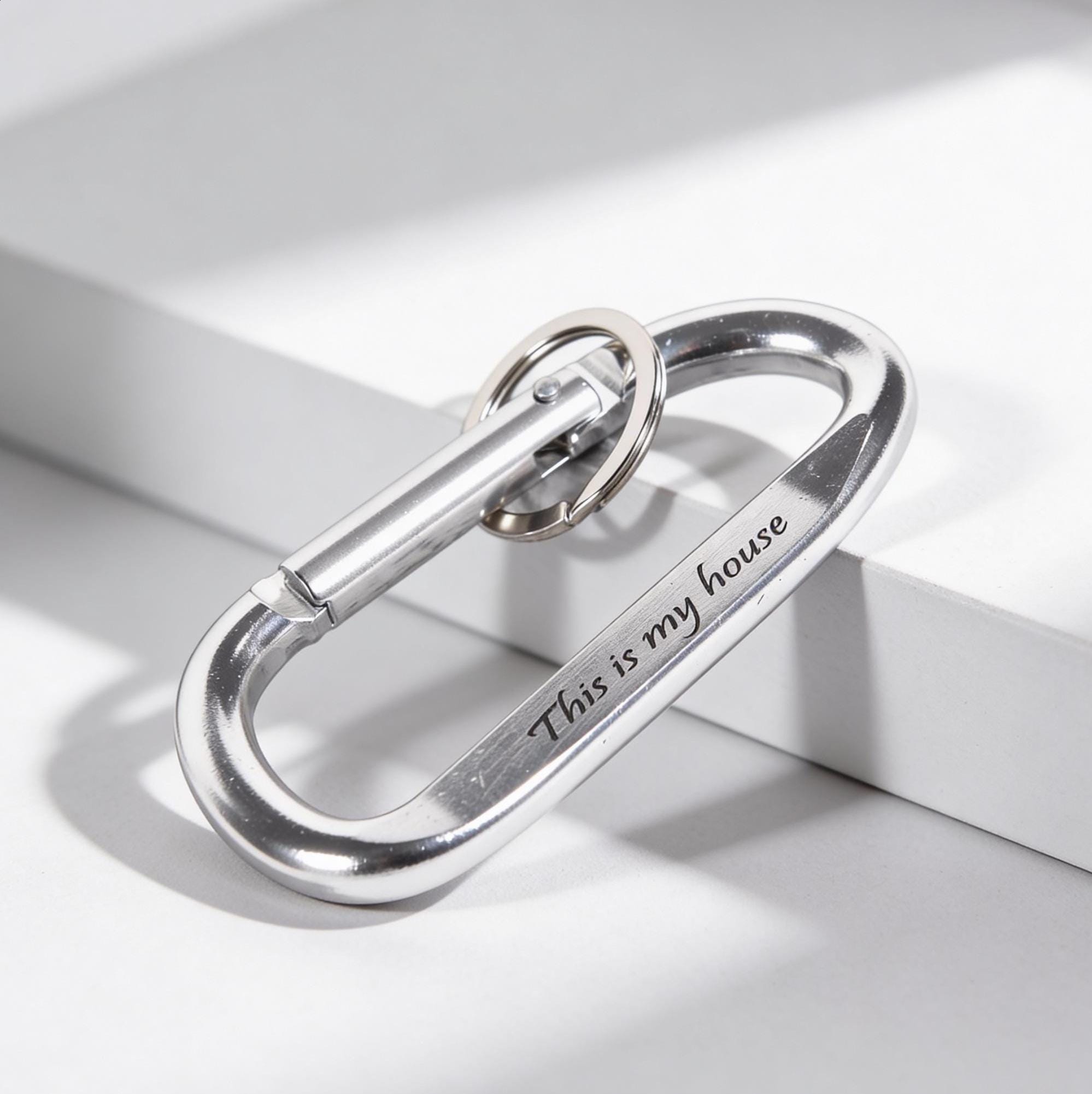 Silver Carabiner Keychain - Etsy Canada