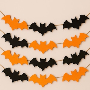 Halloween Mantle Decor Pink Ghost Bat Pumpkin Garland Halloween Ornaments Farmhouse Halloween Decor Halloween Party Garland || FREE SHIPPING