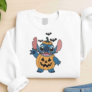 Cute Stitch Halloween Embroidery Design, Pumpkin Stitch Embroidery File, Spooky Bat Machine Embroidery File for Fall Kids Halloween Decor
