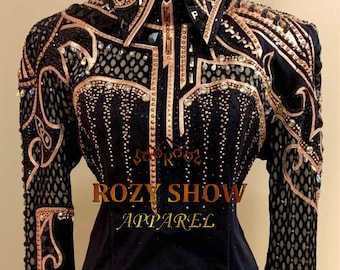 Western Custom Rodeo Queen, Showmanship, Horsemanship, Western Pleasure Show Shirt & Women Rail Jacket