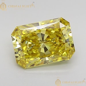 Fancy Vivid Radiant cut Yellow Color VVS1/VVS2/VS IGI Certified Loose Lab Grown princess Diamond, Yellow Diamond for Custom jewelry