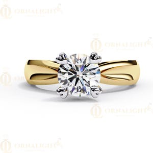 Lab-Grown Diamond Engagement Ring - 1ct Round Brilliant Cut, Heart Prong Solitaire, White Gold or Platinum, Ethical & Sustainable Jewelry
