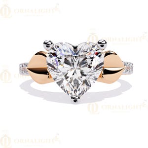 Heart Cut Lab Grown Diamond Ring |  Gold  Engagement Ring | Romantic Love Jewelry | Ornalight Sparkling Gift