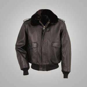 Men Leather Flight Jacket, Brown Sheepskin RAF A2 Jacket, Vintage Bomber Jacket, Aviator Pilot Coat, Military Style Outerwear, Gift for Him